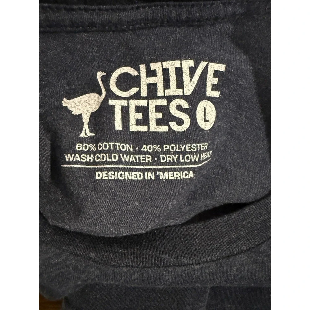 CHIVE TEES Men's Navy‎ Graphic T-Shirt Funny Cartoon Character Tee Size Large